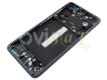 Pantalla Service Pack completa Dynamic AMOLED 2X negra con marco gris grafito "Graphite" para Samsung Galaxy S21 FE 5G, SM-G990